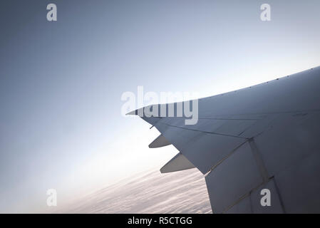 Voir par la fenêtre d'un Boeing 777 Banque D'Images