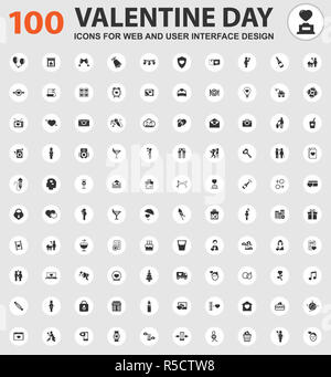 Valentine day icons set Banque D'Images