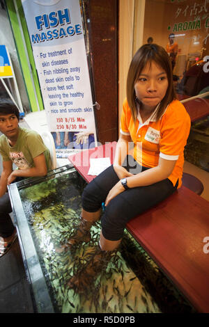 Thaïlande, Bangkok, poissons salon de massage Banque D'Images