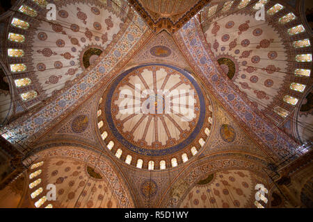 La Turquie, Istanbul, intérieur de la Mosquée Bleue Banque D'Images