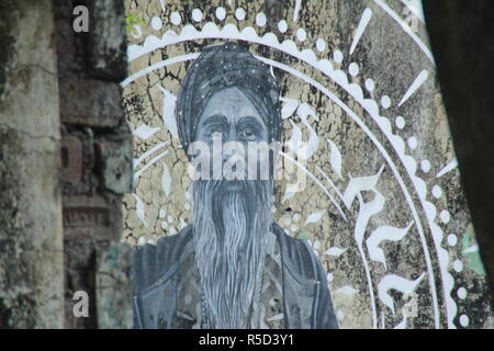 Wall street art à Beatles ashram, Rishikesh Banque D'Images