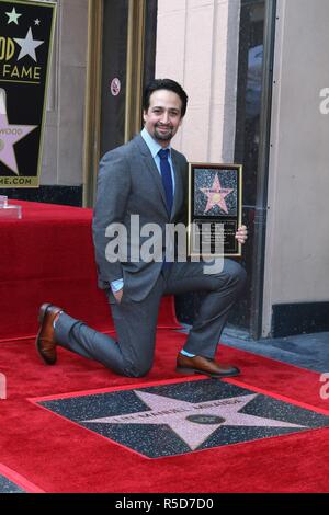 Los Angeles, CA, USA. 30Th Nov, 2018. LOS ANGELES - jan 30 : Lin-Manuel Miranda à l'Lin-Manuel Miranda Cérémonie étoile sur le Hollywood Walk of Fame Le 30 novembre 2018 à Los Angeles, CA à la cérémonie d'intronisation pour l'étoile sur le Hollywood Walk of Fame pour Lin-Manuel Miranda, Hollywood Boulevard, Los Angeles, CA le 30 novembre 2018. Credit : Priscilla Grant/Everett Collection/Alamy Live News Banque D'Images