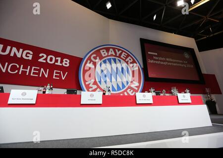Munich, Allemagne. 30Th Nov, 2018. firo : 30.11.2018, Football, 1.Bundesliga, la saison 2018/2019 de l'AGA 2018, FC Bayern Munich, Munich, Munich, Munich, FC Bayern Munich, général, fonction, déposant, AGA, l'utilisation de crédit dans le monde entier | Buhne : dpa/Alamy Live News Banque D'Images