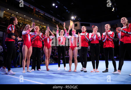 Ludwigsburg, Allemagne. 1er décembre 2018. MTV Stuttgart la jubilation, la joie, l'émotion. GES/gym/1ère Bundesliga : DTL final, 01.12.2018 - dans le monde de l'utilisation | Credit : dpa/Alamy Live News Banque D'Images