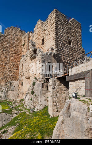 La Jordanie, Ajloun, Ajloun Castle, Qala-at Ar-Rabad, construit 1188, extérieur Banque D'Images