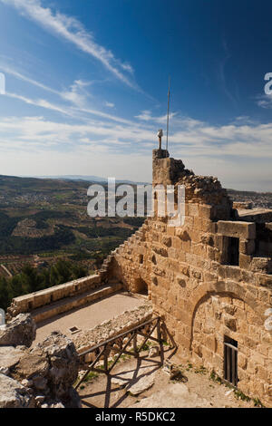 La Jordanie, Ajloun, Ajloun Castle, Qala-at Ar-Rabad, construit 1188, extérieur Banque D'Images