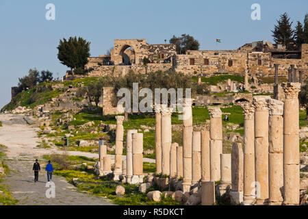 La Jordanie, Umm Qais-Gadara, ruines de l'ancienne ville romaine et juive Banque D'Images