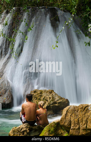 Reach Falls, paroisse de St. Thomas, Jamaïque, Caraïbes Banque D'Images