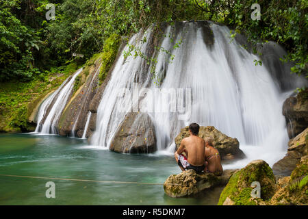 Reach Falls, paroisse de St. Thomas, Jamaïque, Caraïbes Banque D'Images