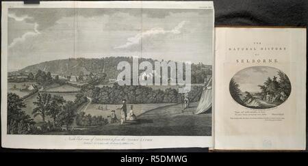 Vue nord-est de Selbourne. L'histoire naturelle et d'antiquités de Selborne, i. Londres, 1789. Vue nord-est de de l'Selbourne Lythe court. Image prise à partir de l'histoire naturelle et d'antiquités de Selborne, dans le comté de Southampton : avec des gravures et une annexe. Publié à l'origine/produit à Londres, 1789. . Source : G.2432, page de titre et se déplient. Langue : Anglais. Banque D'Images