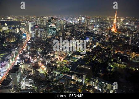 Le Japon, l'île de Honshu, vue aérienne de la tour de Roppongi Tokyo Banque D'Images