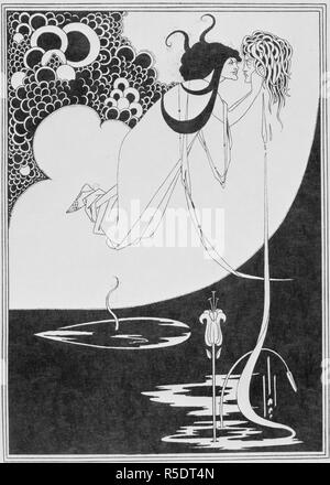 Salomé et Jean le Baptiste. Un portefeuille de dessins d'Aubrey Beardsley illustr. John Lane : Londres, 1920. L'illustration de l'Oscar Wilde, Salomé. Salomé tenant la tête de Jean le Baptiste. Image réalisée à partir d'un portefeuille de dessins illustrant l'Aubrey Beardsley, Salomé, d'Oscar Wilde. [Dix-sept plaques.]. Publié à l'origine/produit dans John Lane : Londres, 1920. . Source : K.T.C.120.b.12, la plaque XV.(15). Langue : Anglais. Banque D'Images