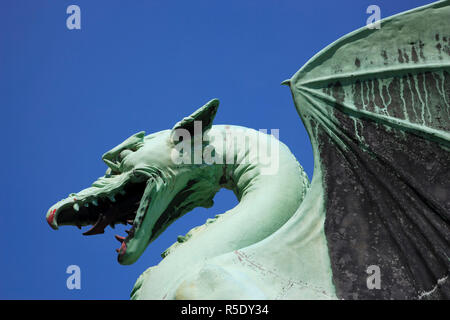 Close up de Dragon de Bronze, Ljubljana, Slovénie Banque D'Images