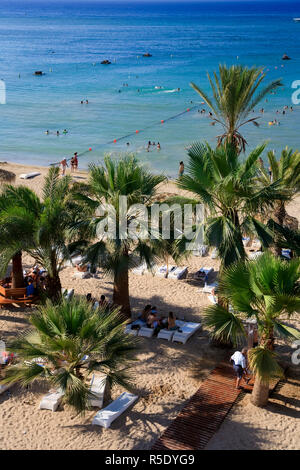 La Syrie, Côte Nord, Lattaquié, Shaati al Azraq Beach Resort (Syrie) station balnéaire de premier plan Banque D'Images