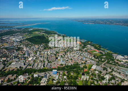 Vue aérienne sur le lac de Constance de Bregenz Banque D'Images