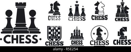 Logo du jeu d'échecs. Simple ensemble de jeu d'échecs logo vector pour le web design sur fond blanc Illustration de Vecteur