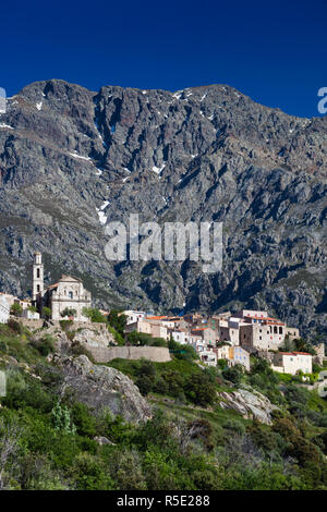 France, Corse, Haute-Corse Ministère, La Balagne, Montemaggiore, augmentation de la vue sur la ville Banque D'Images