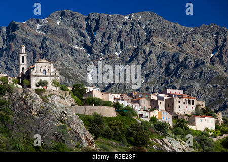 France, Corse, Haute-Corse Ministère, La Balagne, Montemaggiore, augmentation de la vue sur la ville Banque D'Images