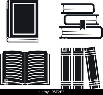 Les vieux livres de bibliothèque icon set. Simple ensemble de livres anciens de la bibliothèque d'icônes vectorielles pour le web design sur fond blanc Illustration de Vecteur