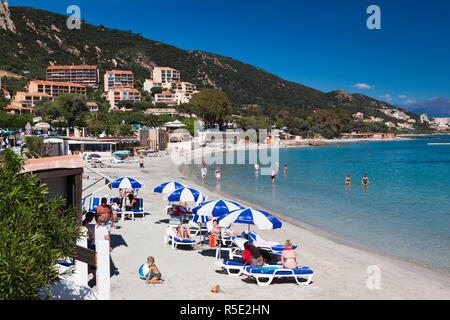 France, Corse, Corse-du-Sud, région de la côte ouest de la Corse, Ajaccio-salon, Scudo, plage de la ville Banque D'Images