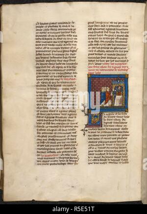 Un miracle de miniature étant attestée par Jean de Vignay au St Michael's Chapel à Bayeux. Historia de proeliis, traduit en français comme la vraie ystoire dou bon roi Alixandre, et autres romances. La France, l'Europe centrale (Paris) ; c. 1340 (après 1333). Source : Royal 19 D. I, f.229v. Langue : Français. Banque D'Images