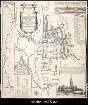 La ville de Salisbury, avec l'église adjacente fermer, et la rivière. [1751], Salisbury. Source : Maps K.Haut.43,37. Langue : Anglais. Auteur : Naish, William. Banque D'Images