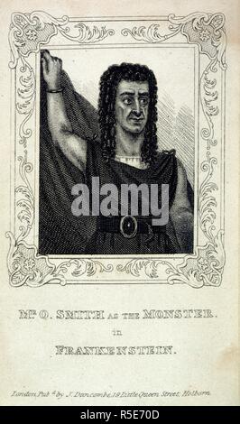 De Frankenstein. L'homme et le Monstre, ou, le destin de Frankenst. 1852. M. O. Smith comme le monstre dans Frankenstein. Image prise à partir de l'homme et le Monstre, ou, le destin de Frankenstein : ...un melo-dramatique, spectacle en deux actes [et en prose]. Fondée principalement sur les travaux de Mme Shelley, intitulé:Frankenstein, partlyon Français : et la pièce:Le Magicien et le Monstre. :. Publié initialement en 1852. produits/ . Source : 2304.a.1, frontispice. Langue : Anglais. Banque D'Images