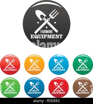 Outil agricole main icons set 9 vecteur de couleur isolé sur blanc pour toute conception Illustration de Vecteur