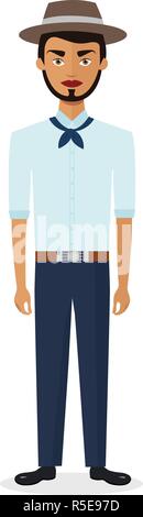 L'homme dessin animé les vêtements nationaux brésiliens en vecteur illustration isolé sur blanc eps 10 Illustration de Vecteur