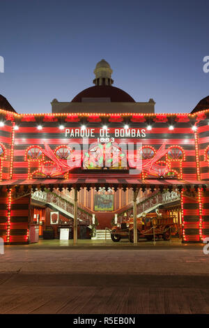 Puerto Rico, Côte Sud, Ponce, Plaza de Las Delicias, Parque de bombas, firehouse museum Banque D'Images