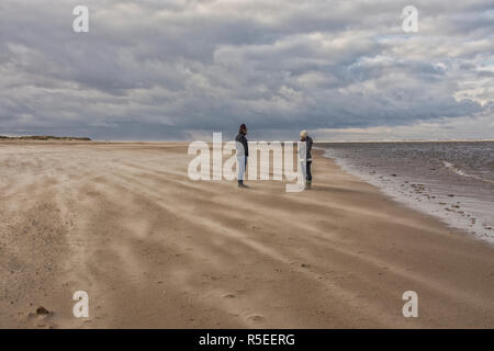 Wells next the sea beach qui est situé sur la côte nord du comté de Norfolk et fait partie de la Holkham Estate. Banque D'Images