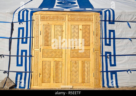 La Mongolie, Oulan-Bator, Gandan Monastère Gandantegchenling (yourte), Banque D'Images