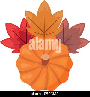 Feuillage laeves citrouille white background vector illustration Illustration de Vecteur