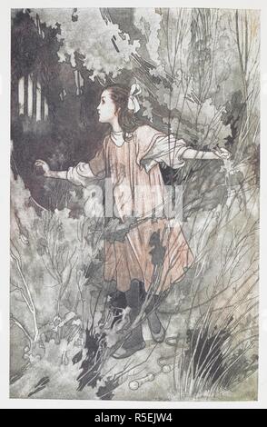 Mary Lennox. Le jardin secret / par Frances Hodgson Burnett ; illustré par Charles Robinson. Londres : William Heinemann, 1911. Source : RB.23.un.35505 frontispice. Banque D'Images