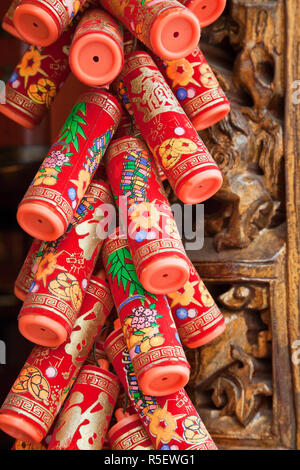 La Chine, Hong Kong, les décorations du Nouvel An chinois Banque D'Images
