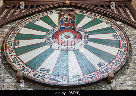 L'Angleterre, dans le Hampshire, Winchester, Winchester Château, la Grande Salle, La Table ronde Arthurienne Banque D'Images