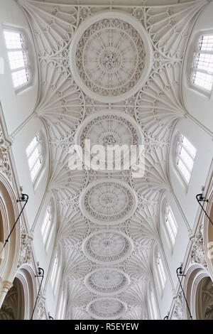 L'Angleterre, Londres, la ville, l'église St.Mary Aldermary, le ventilateur de plafond à la perche Banque D'Images