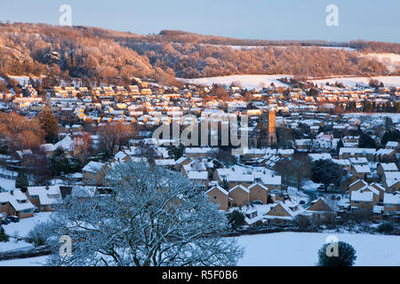 Wotton under Edge dans la neige, Gloucestershire, Royaume-Uni Banque D'Images