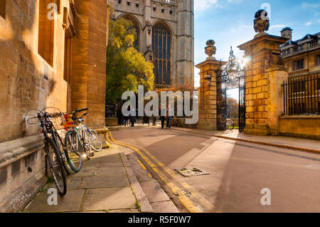 Royaume-uni, Angleterre, Cambridge, Cambridgeshire, Trinity Lane, King's College Chapel Banque D'Images