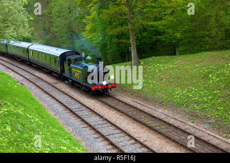 Le Train à vapeur, Horsted Keynes Bluebell Railway, West Sussex, England, UK Banque D'Images