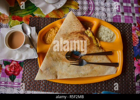 Masala Dosa - spécialités indiennes du sud Banque D'Images