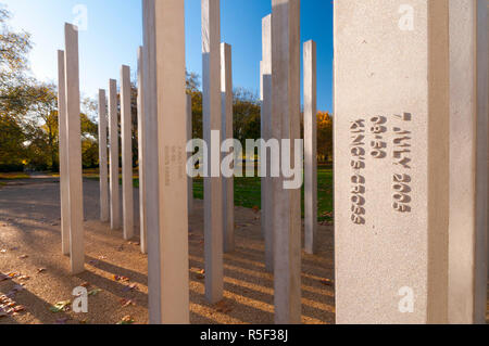 Royaume-uni, Angleterre, Londres, Hyde Park, le 7 juillet monument à la mémoire des victimes des attentats de 2005 Banque D'Images