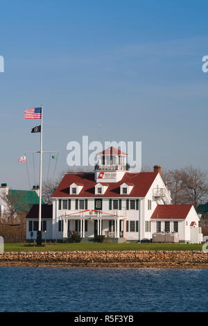 USA, New York, Long Island, Montauk, US Coast Guard Station Banque D'Images