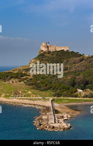 La Tunisie, le nord de la Tunisie, Tabarka, fort génois et le phare Banque D'Images