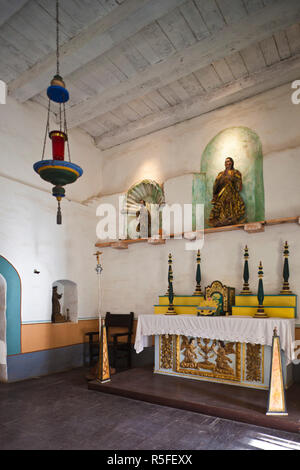 États-unis, Californie, Californie du Sud, Lompoc, la Purisima Mission State Historic Park, l'intérieur de la chapelle Banque D'Images