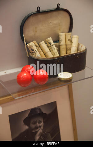 USA, Floride, Sarasota, Ringling Museum, Musée du cirque, Clown Emmett Kelly's maquillage de clown Banque D'Images