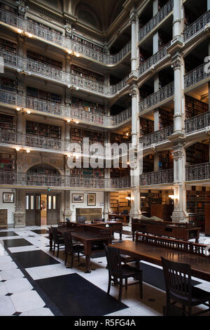 USA, Maryland, Baltimore, bibliothèque au Peabody Institute de la Johns Hopkins University Banque D'Images