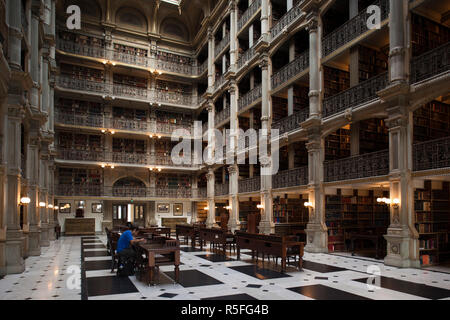 USA, Maryland, Baltimore, bibliothèque au Peabody Institute de la Johns Hopkins University Banque D'Images