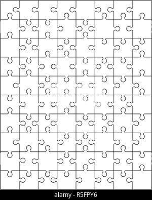 Vector illustration of white puzzle, pièces séparées Banque D'Images