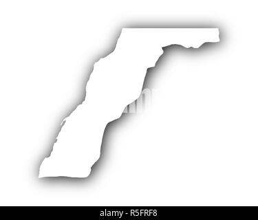 Carte de l'ouest sahara avec ombre Banque D'Images